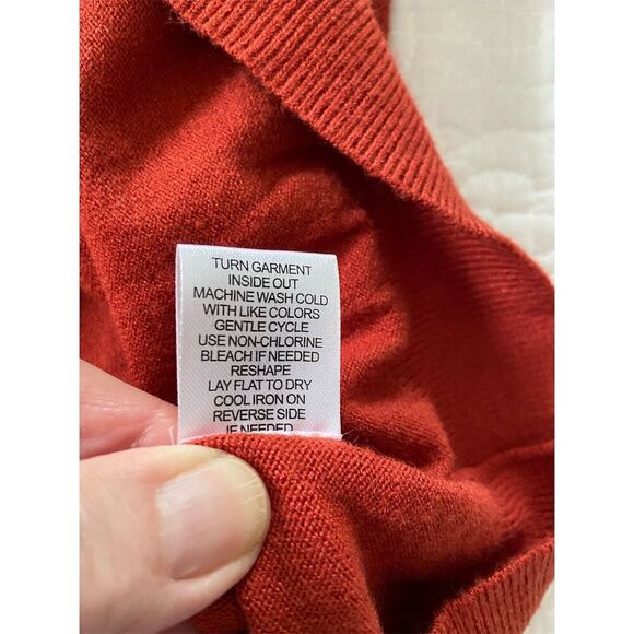 Love Ellie Burnt Orange V-Neck Sweater with Criss-Cross Back Detail Size XXL - Picture 5 of 11